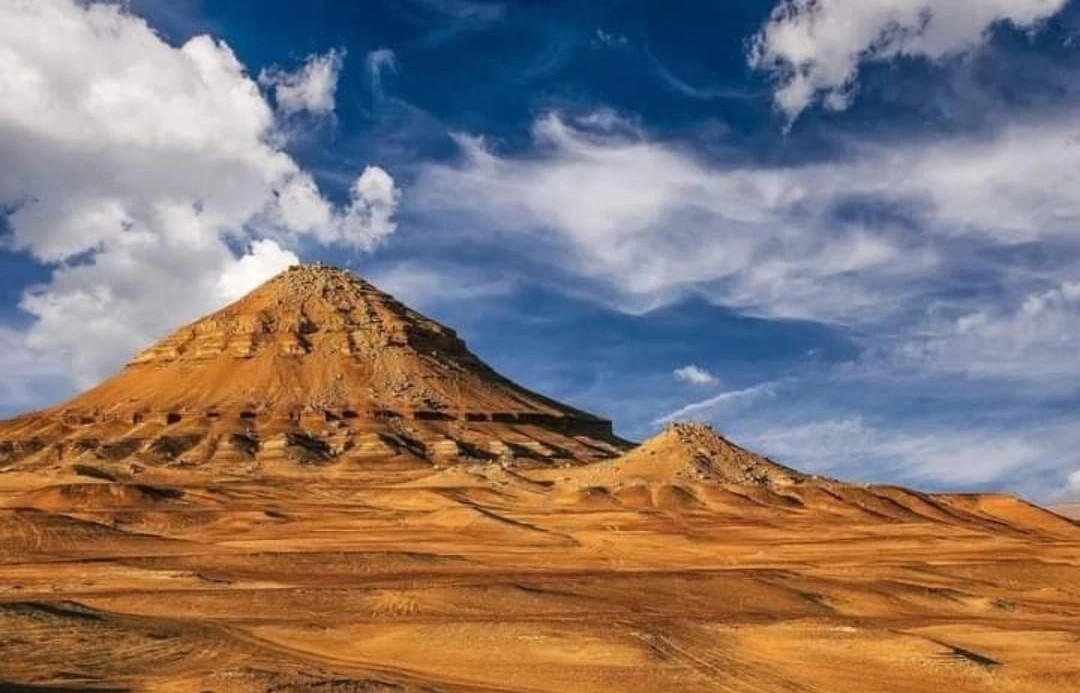 Pyramid Mountain rising from the desert