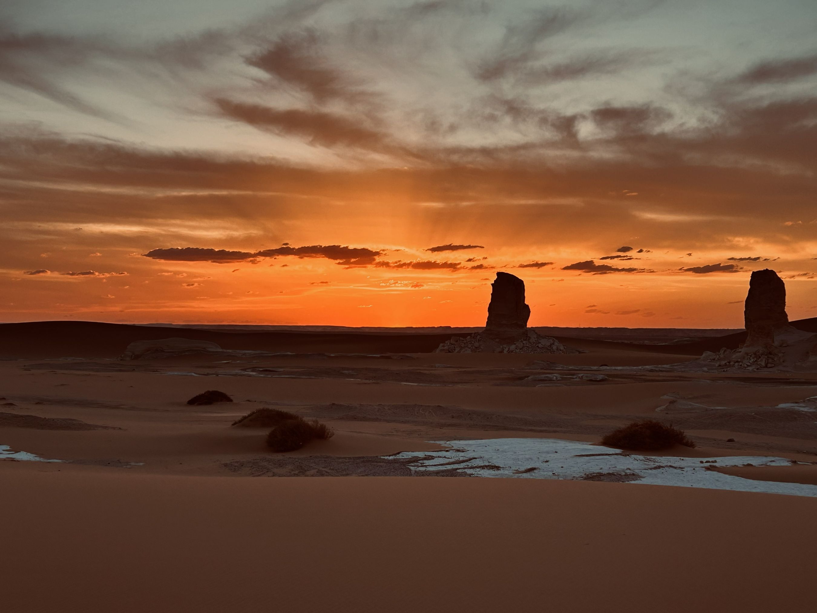 Rock formations at sunset